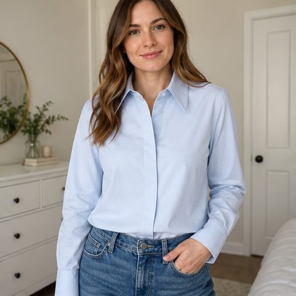 Emerald Button Blouse - Picture 2 of 6